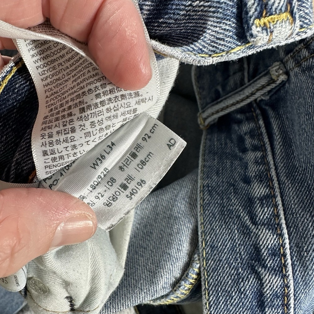 Levi's 505 Jeans Mens 36x34 Blue Paint Stain Artist‎ Art Distress Painter - Picture 8 of 12